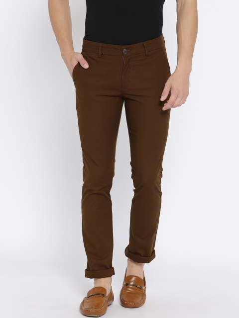 

Duke Men Brown Slim Fit Solid Regular Trousers