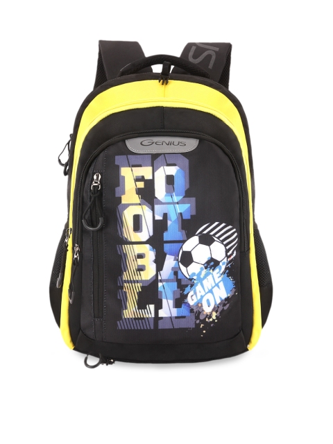 

Genius Unisex Black & Yellow Football Print 19 inches Large Backpack