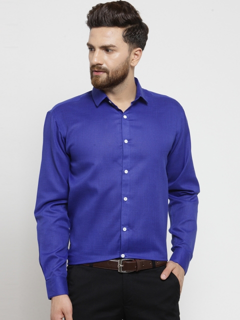 

JAINISH Men Blue Classic Slim Fit Solid Formal Shirt
