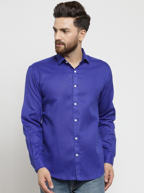 

JAINISH Men Blue Classic Slim Fit Solid Casual Shirt