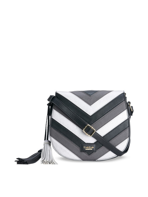 

bebe Black Striped Sling Bag