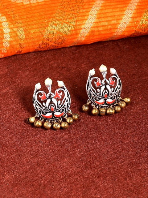 

Studio Voylla Gold-Toned & Silver-Toned Floral Studs