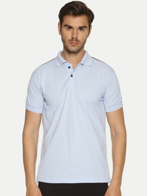 

HPS Sports Men Blue Solid Polo Collar T-shirt