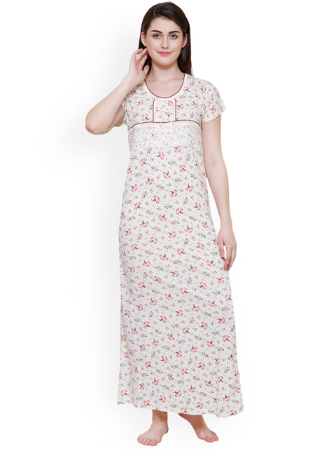 

Secret Wish Off-White Printed Nightdress NT-E137-672