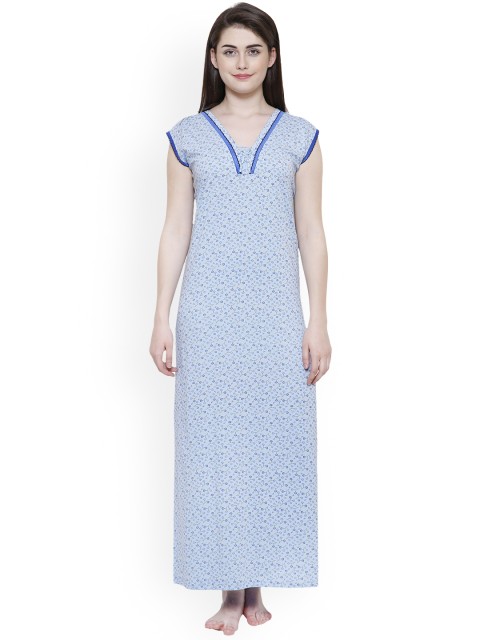 

Secret Wish Blue Printed Nightdress NT-E143-687