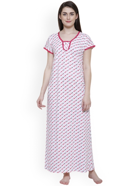 

Secret Wish White & Red Printed Nightdress NT-E135-664