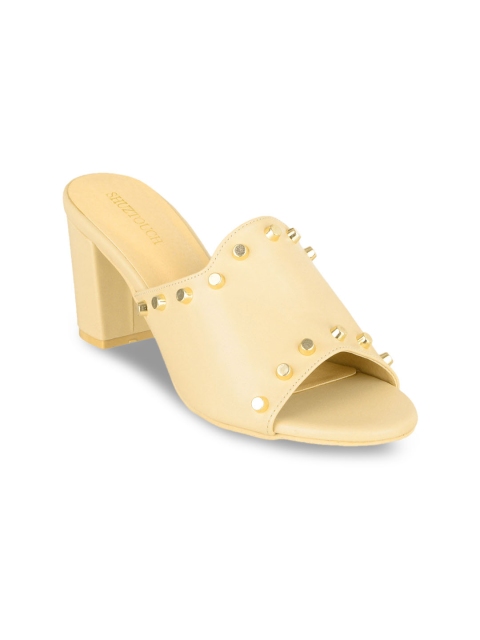 

SHUZ TOUCH Women Beige Solid Mules