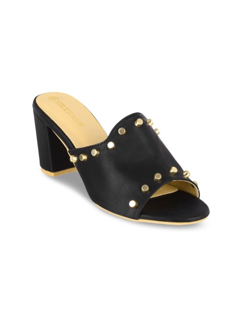 

SHUZ TOUCH Women Black Solid Mules