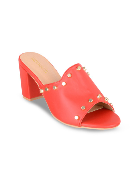 

SHUZ TOUCH Women Red Solid Mules