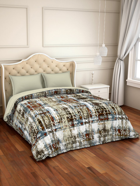 

SPACES Multicoloured Abstract AC Room 150 GSM Cotton Anti-Microbial Sustainable Double Bed Comforter, Multi