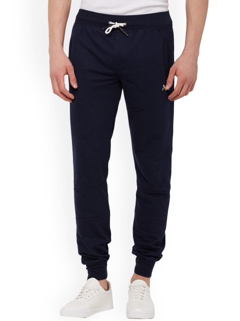 

VINENZIA Men Navy Blue Solid Slim-Fit Joggers