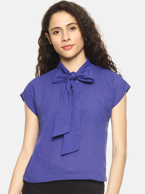 

AARA Women Blue Solid Top