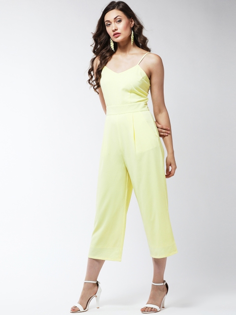 

MAGRE Yellow Solid Culotte Jumpsuit