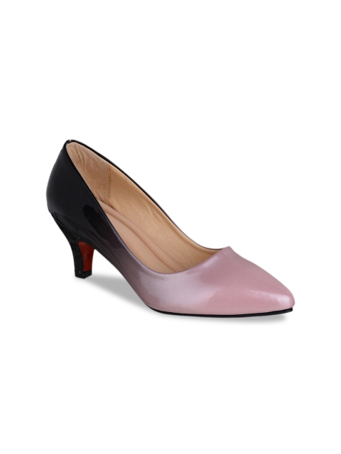 

Sherrif Shoes Women Black & Pink Colourblocked Pumps