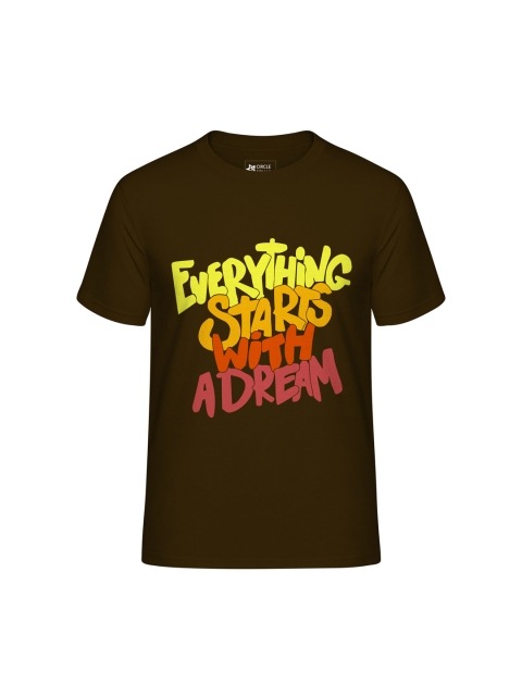 

Circle Square Kids Brown Printed Round Neck T-shirt