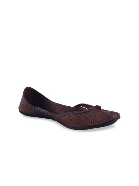 

MSC Women Coffee Brown Textured Leather Mojaris
