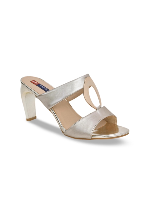 

MSC Women Gold-Toned Solid Sandals