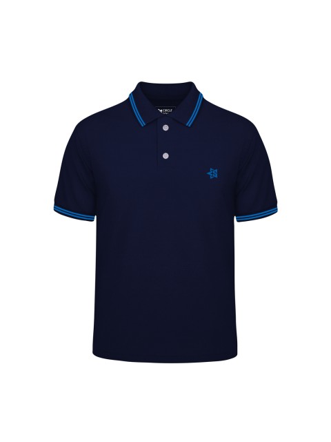 

Circle Square Boys Navy Blue Solid Polo Collar T-shirt