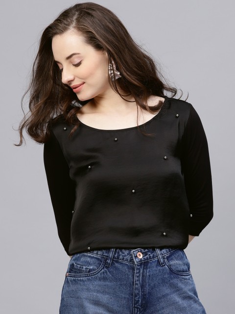 

STREET 9 Women Black Solid Top