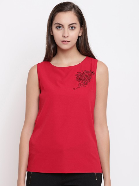 

Miss Grace Women Red Printed Top