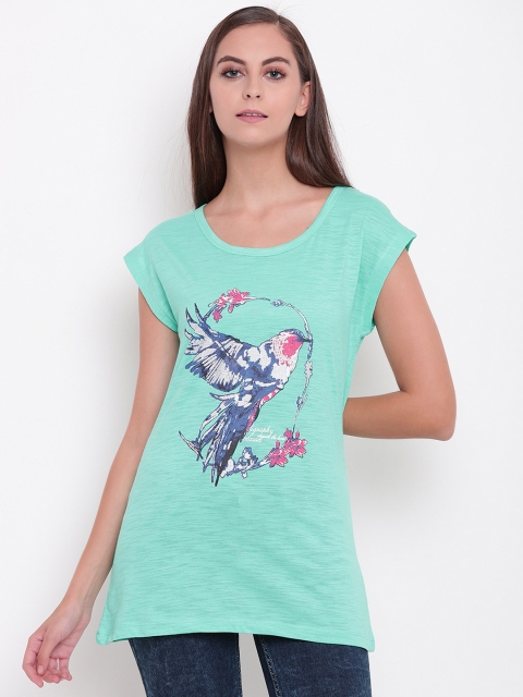 

Miss Grace Women Sea Green Printed Top