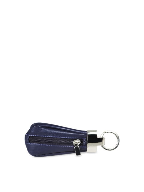 

CALFNERO Unisex Navy Blue Solid Genuine Leather Key Case
