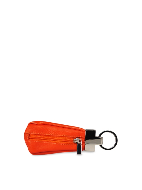 

CALFNERO Unisex Orange Solid Genuine Leather Key Case