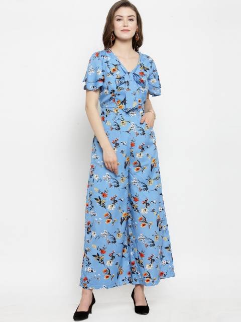 

Just Wow Blue Printed Basic Jumpsuit