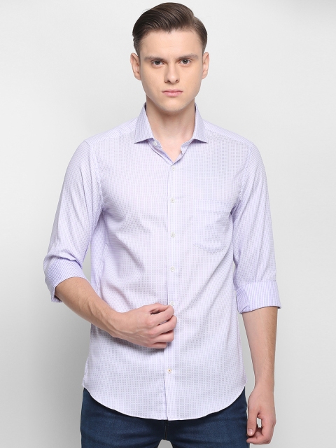 

SIMON CARTER LONDON Men Lavender Slim Fit Printed Casual Shirt