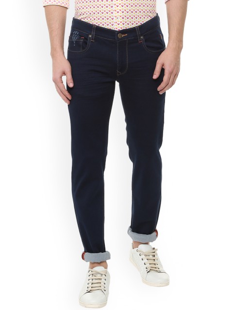 

SIMON CARTER LONDON Men Navy Blue Slim Fit Mid-Rise Clean Look Stretchable Jeans