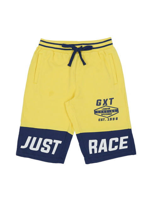 

Pantaloons Junior Boys Yellow Printed Regular Fit Regular Shorts