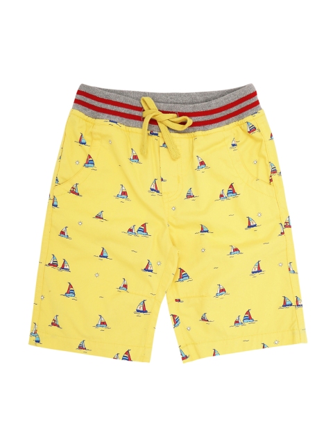 

Pantaloons Junior Boys Yellow Printed Regular Fit Regular Shorts