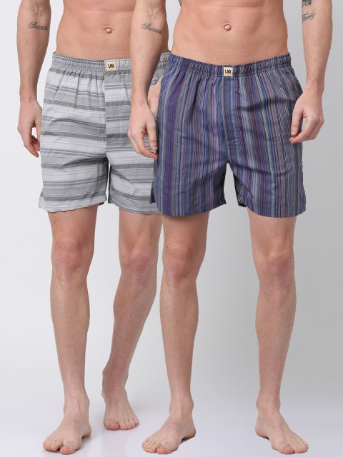 

Urban Dog Men Pack of 2 Boxers UDBX115_UDBX117, Grey