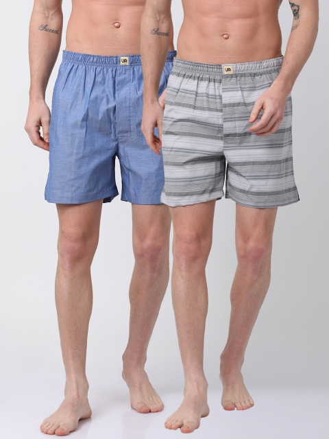 

Urban Dog Men Pack of 2 Boxers UDBX115_UDBX119, Grey