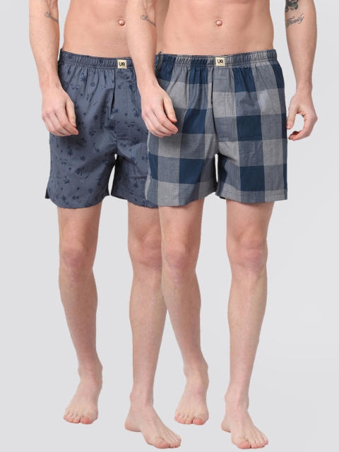 

Urban Dog Men Pack of 2 Printed Boxers UDBX127_UDBX131, Blue