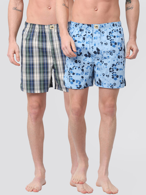 

Urban Dog Men Pack of 2 Printed Boxers UDBX126_UDBX128, Off white