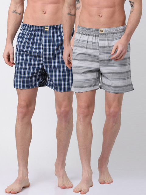 

Urban Dog Men Pack of 2 Boxers UDBX115_UDBX123, Grey