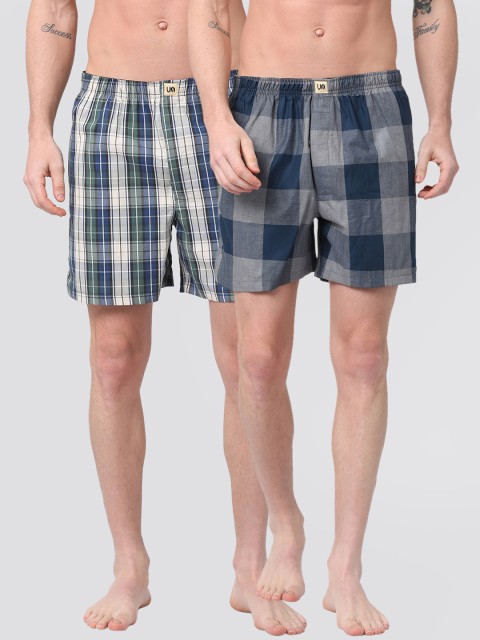 

Urban Dog Men Pack of 2 Printed Boxers UDBX126_UDBX127, Blue