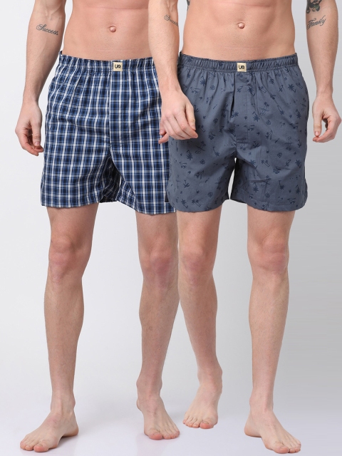 

Urban Dog Men Pack of 2 Printed Boxers UDBX123_UDBX131, Blue