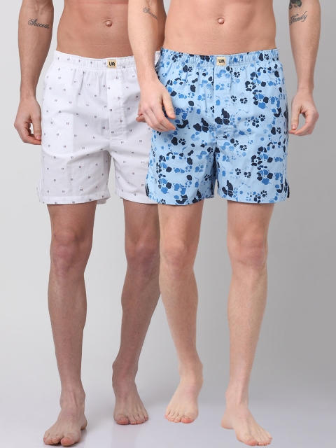 

Urban Dog Mens Pack of 2 Printed Boxers UDBX122_UDBX128, White