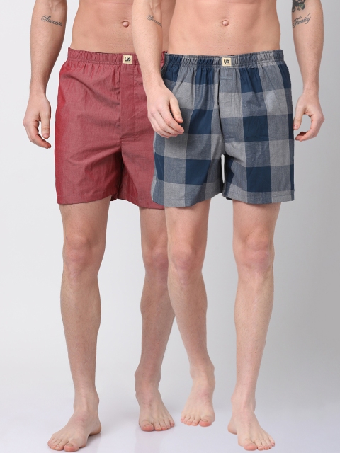 

Urban Dog Mens Pack of 2 Boxers UDBX121_UDBX127, Red