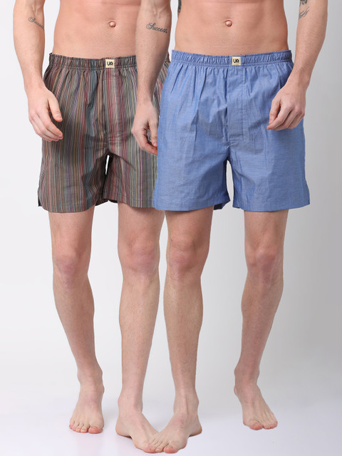 

Urban Dog Mens Pack of 2 Boxers UDBX119_UDBX132, Blue