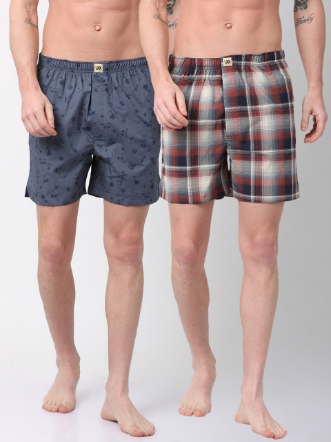 

Urban Dog Men Pack of 2 Printed Boxers UDBX130_UDBX131, Multi