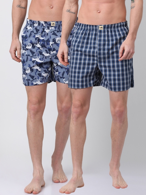 

Urban Dog Men Pack of 2 Printed Boxers UDBX123_UDBX124, Blue