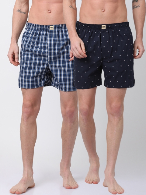 

Urban Dog Men Pack of 2 Printed Boxers UDBX123_UDBX125, Blue