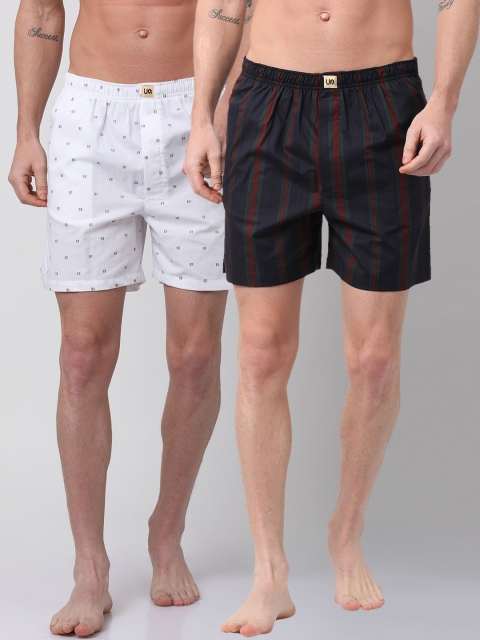 

Urban Dog Mens Pack of 2 Printed Boxers UDBX122_UDBX129, White