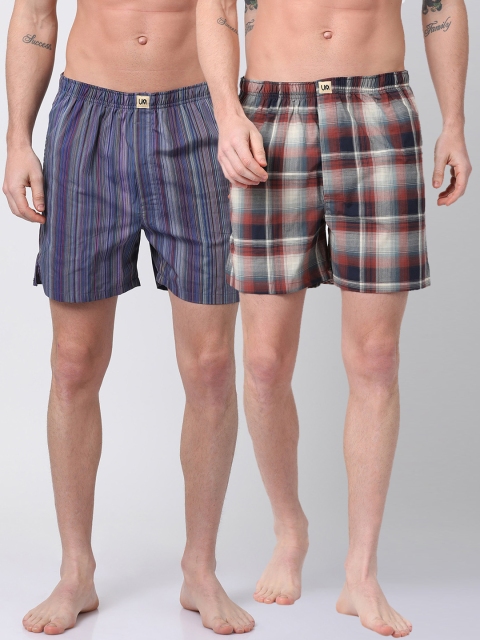 

Urban Dog Mens Pack of 2 Printed Boxers UDBX117_UDBX119-XXL, Multi