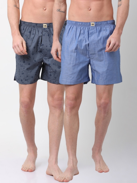 

Urban Dog Mens Pack of 2 Boxers UDBX119_UDBX131, Blue
