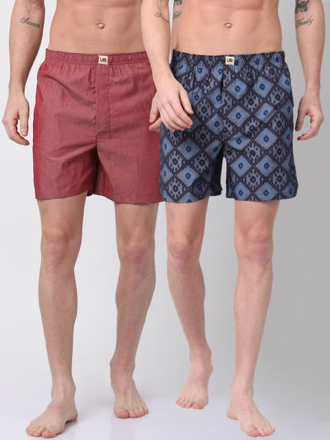

Urban Dog Men Pack of 2 Boxers UDBX113_UDBX121, Navy blue
