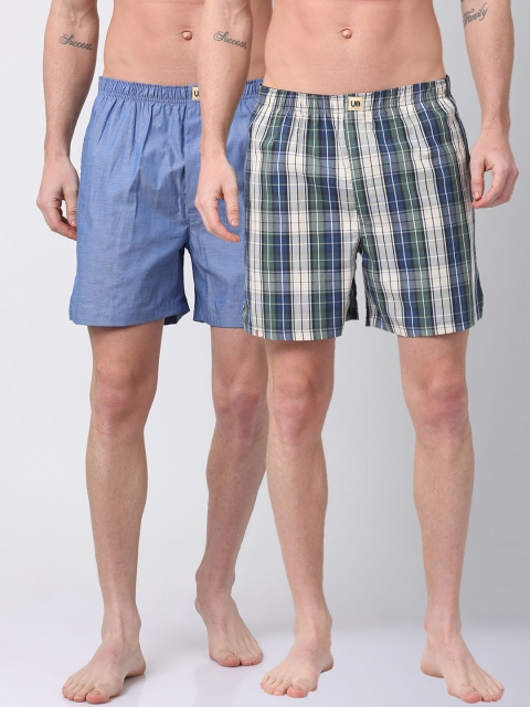 

Urban Dog Mens Pack of 2 Printed Boxers UDBX119_UDBX126, Blue